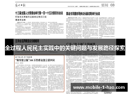 全过程人民民主实践中的关键问题与发展路径探索